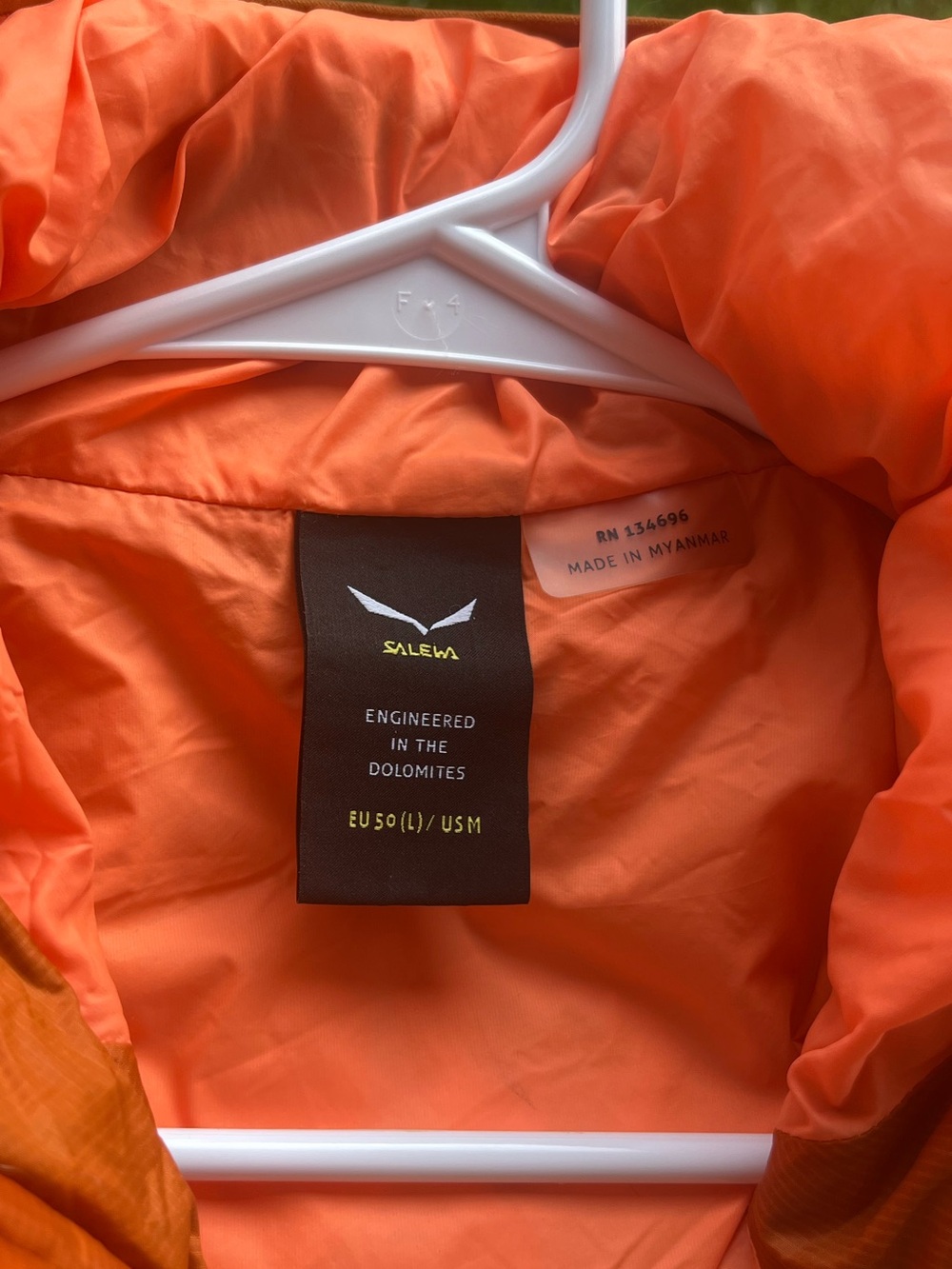 Salewa Orange Quilted Hooded Jacket - Picture 4 of 4